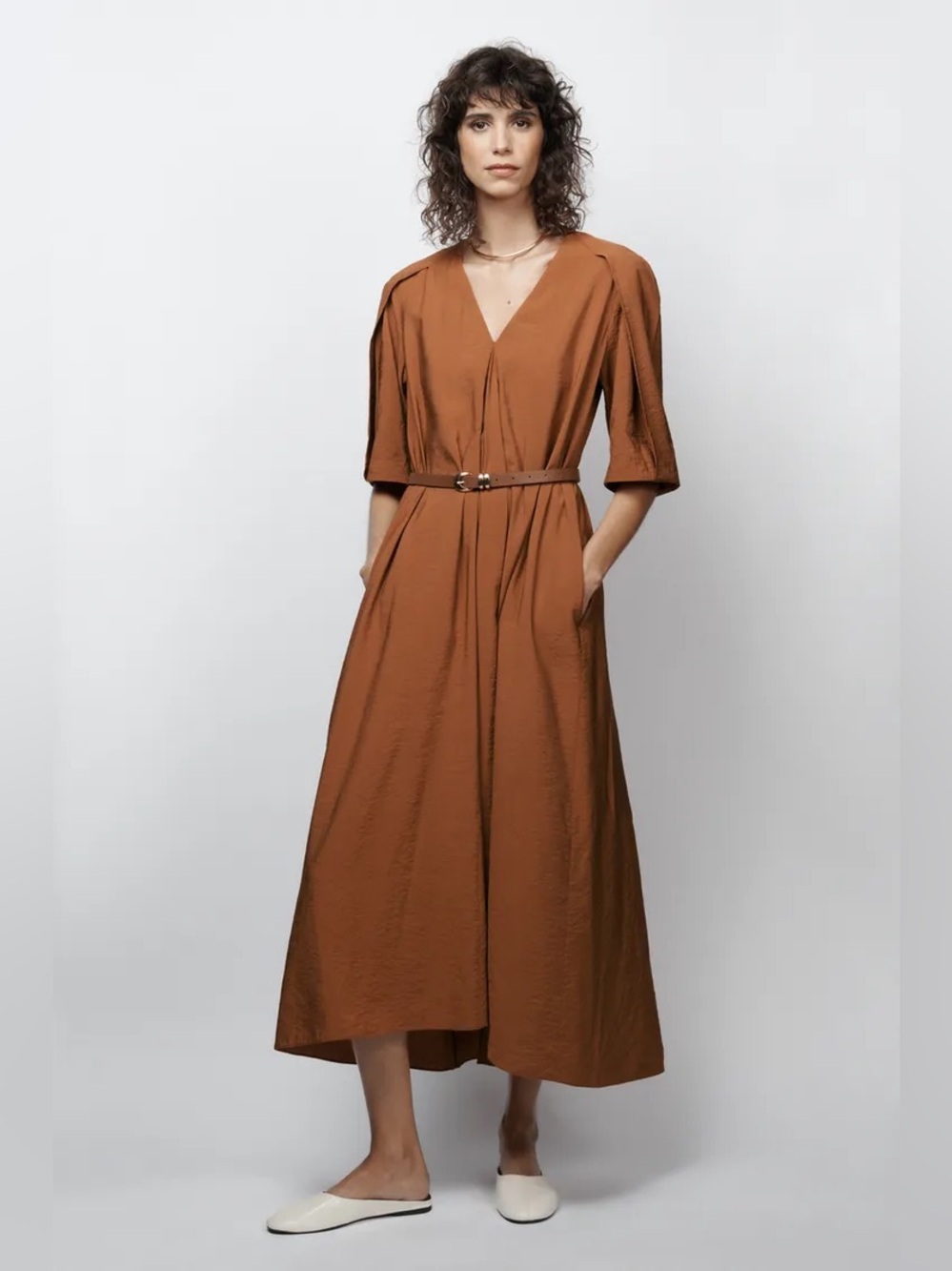 ZARA ZW COLLECTION LIMITED EDITION TEXTURED MIDI DRESS